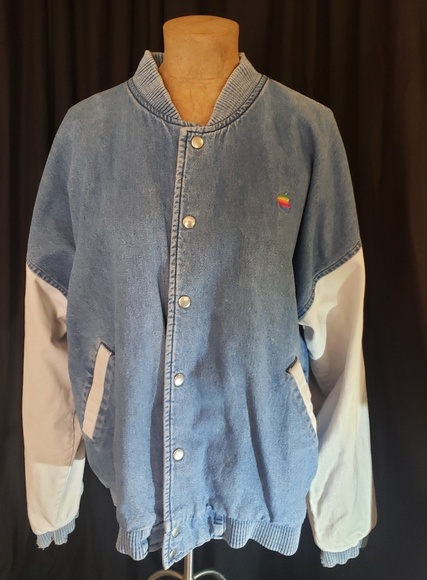 Vintage Apple Denim Varsity Jacket 